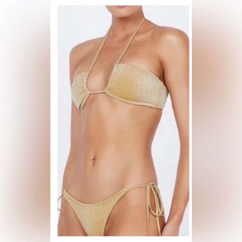 Gold aster triangl bathing suit